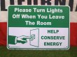 画像1: Turn Lights OFF 電気を消して！ プラスチックサインボード (1)