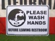 画像1: PLEASE WASH HANDS 手を洗いましょう★プラスチックサインボード (1)