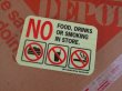 画像1: 店内での飲食および喫煙禁止★アルミ製ステッカー 警告サイン (1)