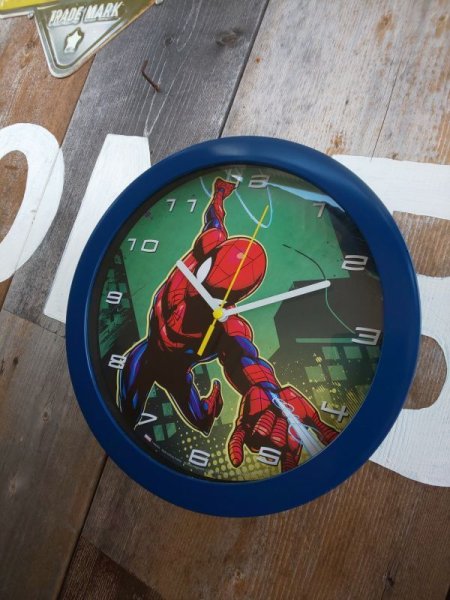 画像1: MARVEL スパイダーマン★ウォールクロック Φ22.5cm 壁掛け時計 a (1)