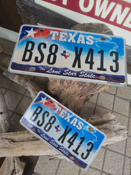 画像1: アメリカ USEDライセンスプレート★テキサス州 2枚セット 2009年〜2011年 BS8-X413 (1)